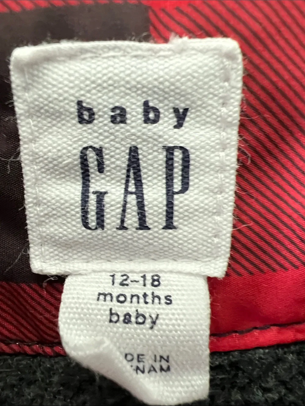 Baby GAP | Red & Black Buffalo Plaid One-Piece Puffer #473862-02 Size 12-18M